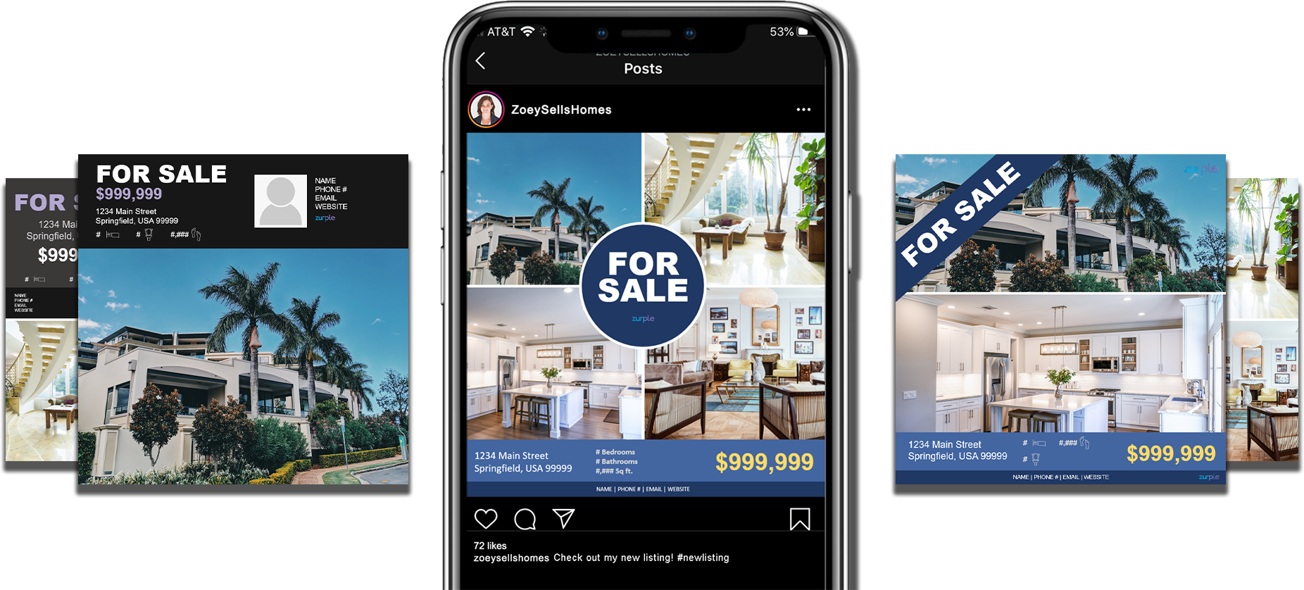 Zurple - Listing Flyer templates for Social Media - Display 2 Zurple - Listing Flyer templates for Social Media - Display 2